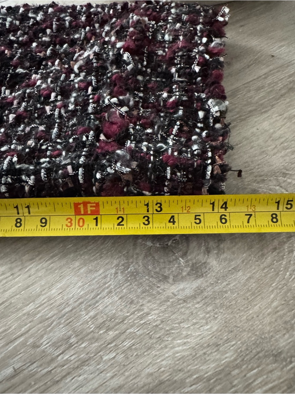 Ann Taylor tweed jacket w/ dark, multi-color textured design and fringe detail - Picture 13 of 16